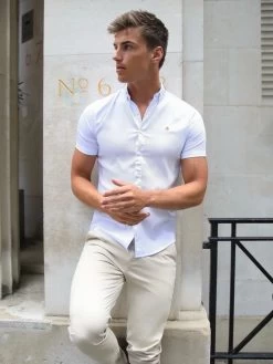 Melbourne Short Sleeve Shirt - White 15 Melbourne Short Sleeve Shirt - White -Trend Wear Sales MelbourneWhite01D