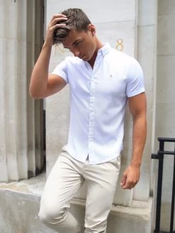 Melbourne Short Sleeve Shirt - White 12 Melbourne Short Sleeve Shirt - White -Trend Wear Sales MelbourneWhite02D