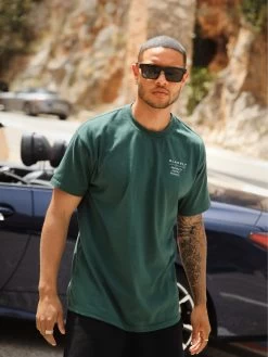 Monaco Relaxed T-Shirt - Dark Green -Trend Wear Sales Monaco Green Oversized tee LeadD
