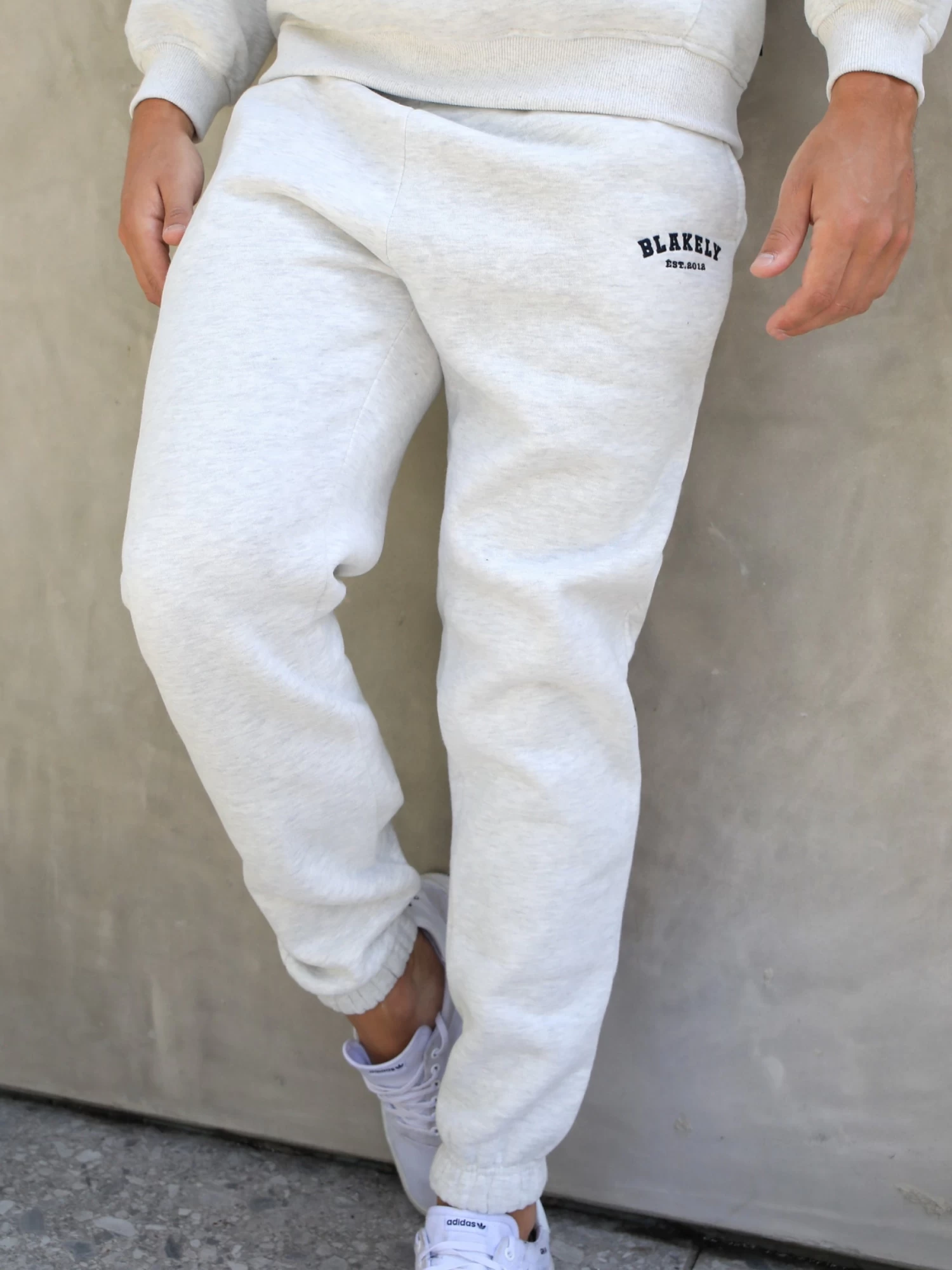 Varsity Relaxed Sweatpants - Marl White 3 Varsity Relaxed Sweatpants - Marl White