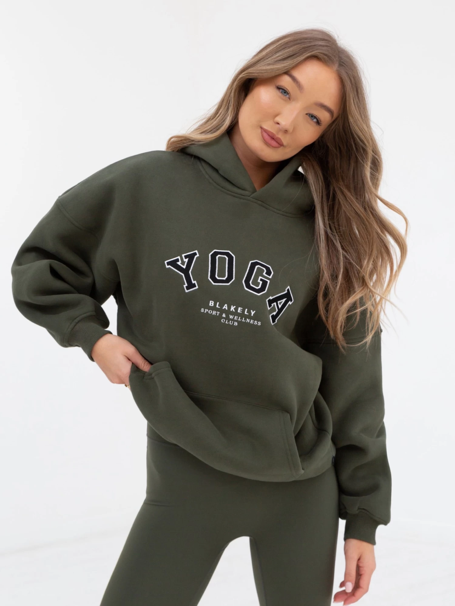 Yoga Oversized Hoodie - Khaki Green 3 Yoga Oversized Hoodie - Khaki Green