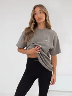 Series Oversized T-Shirt - Stone Grey -Trend Wear Sales edit1966AWGrey 02D