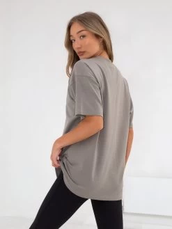 Series Oversized T-Shirt - Stone Grey -Trend Wear Sales edit1966AWGrey 03D